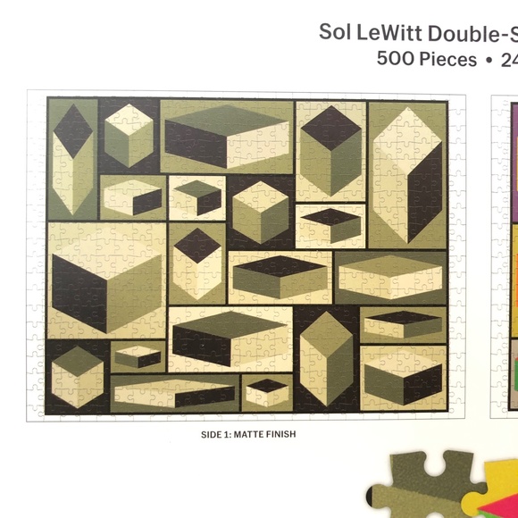 Galison MoMA Sol Lewitt 500 Piece Double Sided Puzzle Distorted Cubes - Picture 5 of 7